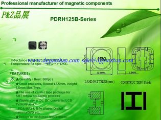 China PDRH125B Series 3.3uH~1000uH Nickel core material Square High quality competitive shielded SMD Power Inductors supplier